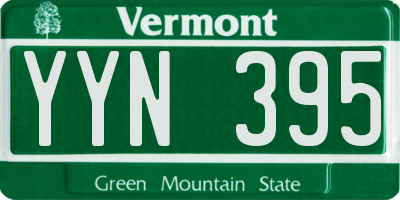 VT license plate YYN395