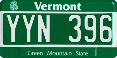VT license plate YYN396
