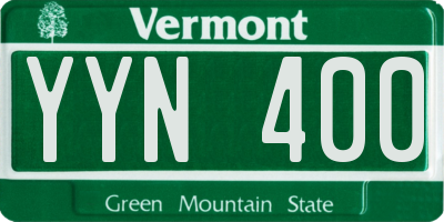 VT license plate YYN400