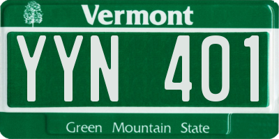 VT license plate YYN401