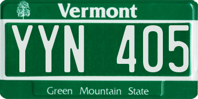 VT license plate YYN405