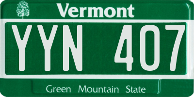 VT license plate YYN407