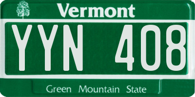 VT license plate YYN408