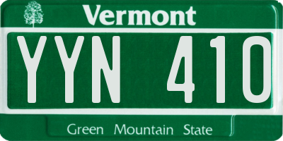 VT license plate YYN410