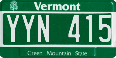 VT license plate YYN415