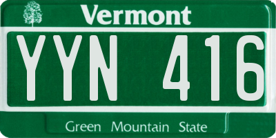 VT license plate YYN416