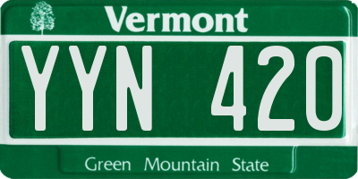 VT license plate YYN420