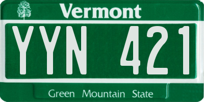 VT license plate YYN421