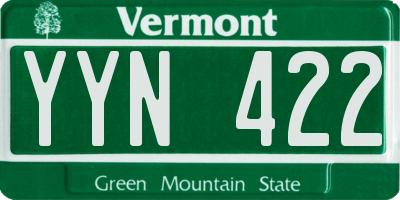 VT license plate YYN422