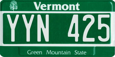 VT license plate YYN425