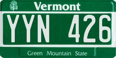 VT license plate YYN426