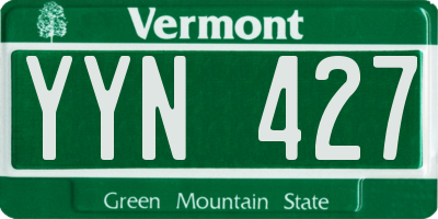 VT license plate YYN427