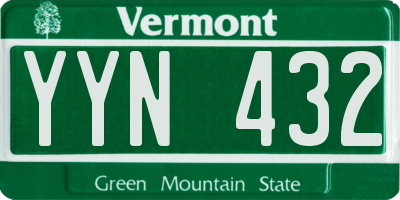 VT license plate YYN432