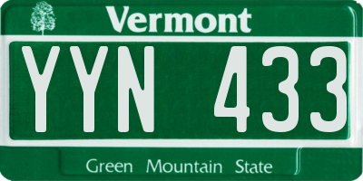 VT license plate YYN433