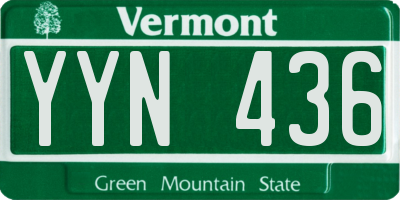VT license plate YYN436