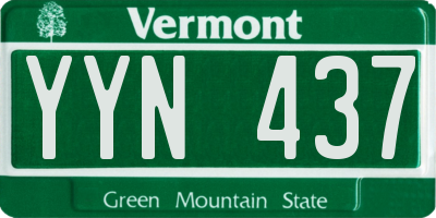 VT license plate YYN437