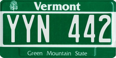 VT license plate YYN442