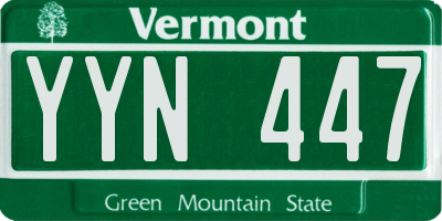 VT license plate YYN447