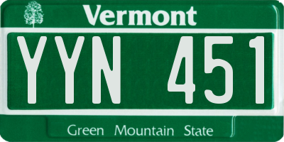 VT license plate YYN451