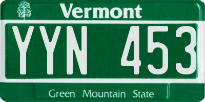 VT license plate YYN453
