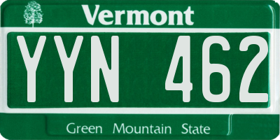 VT license plate YYN462