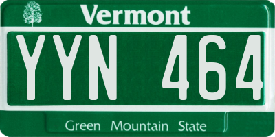 VT license plate YYN464