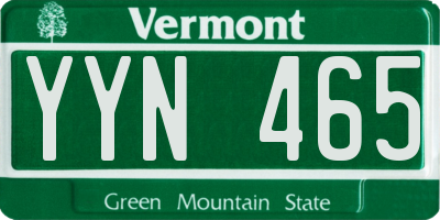 VT license plate YYN465