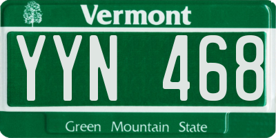 VT license plate YYN468