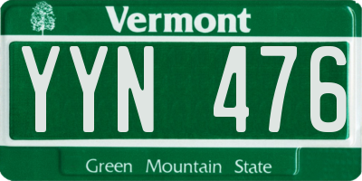 VT license plate YYN476