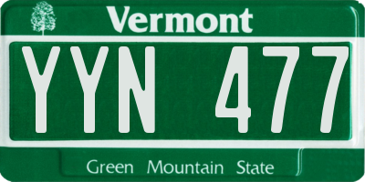 VT license plate YYN477