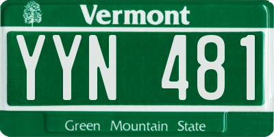 VT license plate YYN481