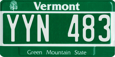 VT license plate YYN483