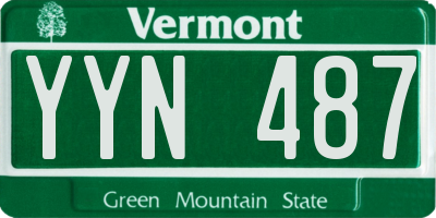 VT license plate YYN487