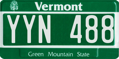 VT license plate YYN488