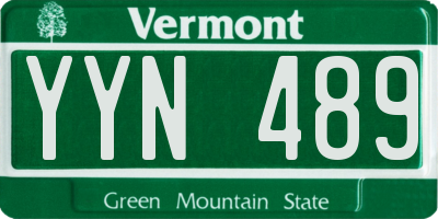 VT license plate YYN489