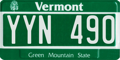 VT license plate YYN490
