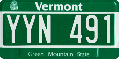 VT license plate YYN491