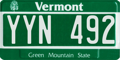 VT license plate YYN492