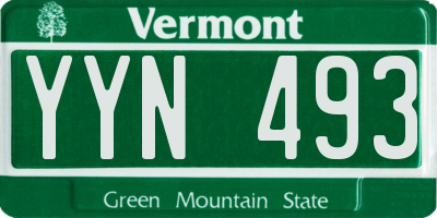 VT license plate YYN493