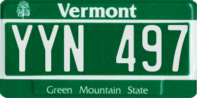 VT license plate YYN497