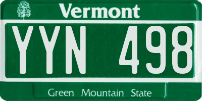 VT license plate YYN498