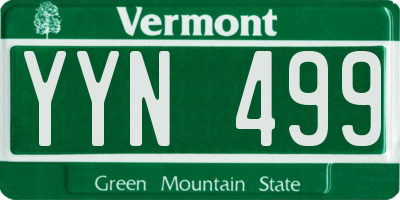 VT license plate YYN499