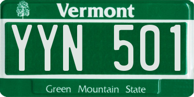 VT license plate YYN501