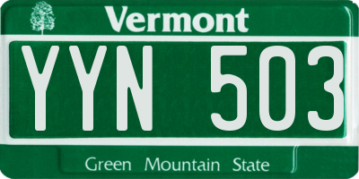VT license plate YYN503