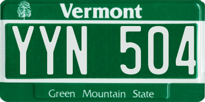 VT license plate YYN504