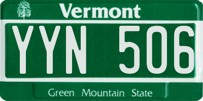VT license plate YYN506