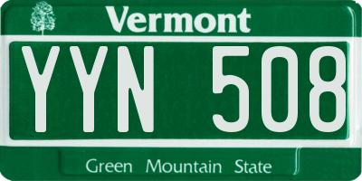 VT license plate YYN508
