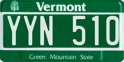 VT license plate YYN510