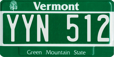 VT license plate YYN512
