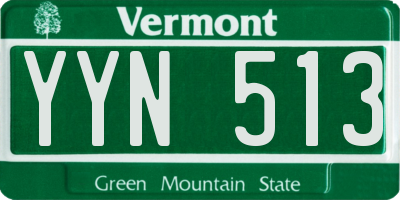 VT license plate YYN513